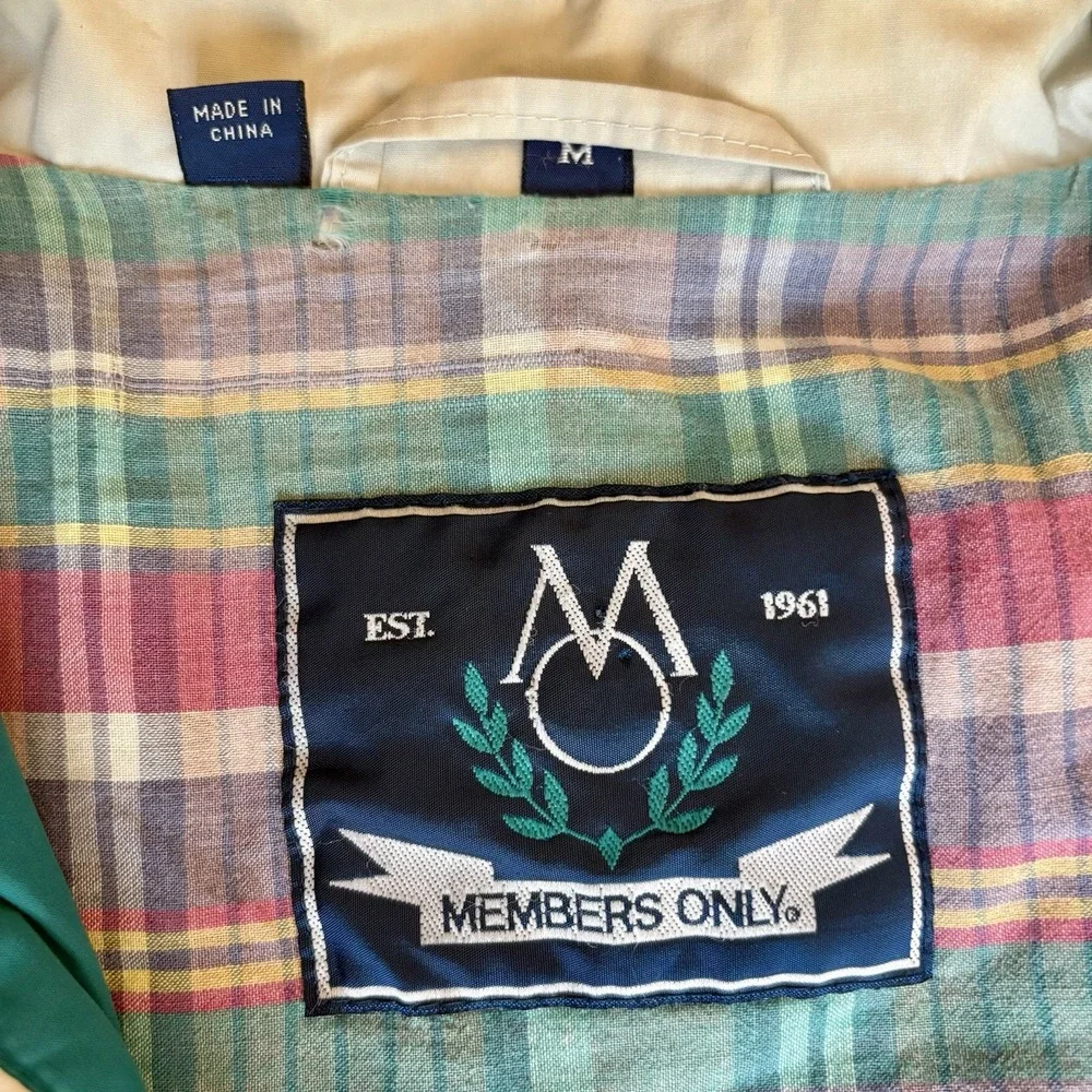 Vintage 90s‎ Members Only Windbreaker Jacket Color Block Blue-Green Red Men's M